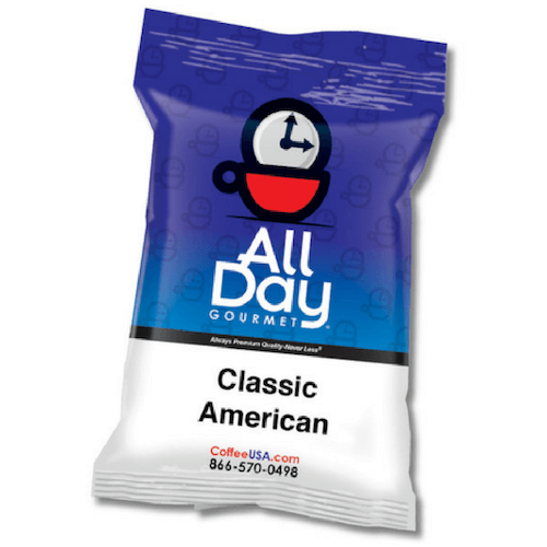 All Day Gourmet Coffee - Classic American Roast - 1.25oz Pillow Packs - Coffee Wholesale USA